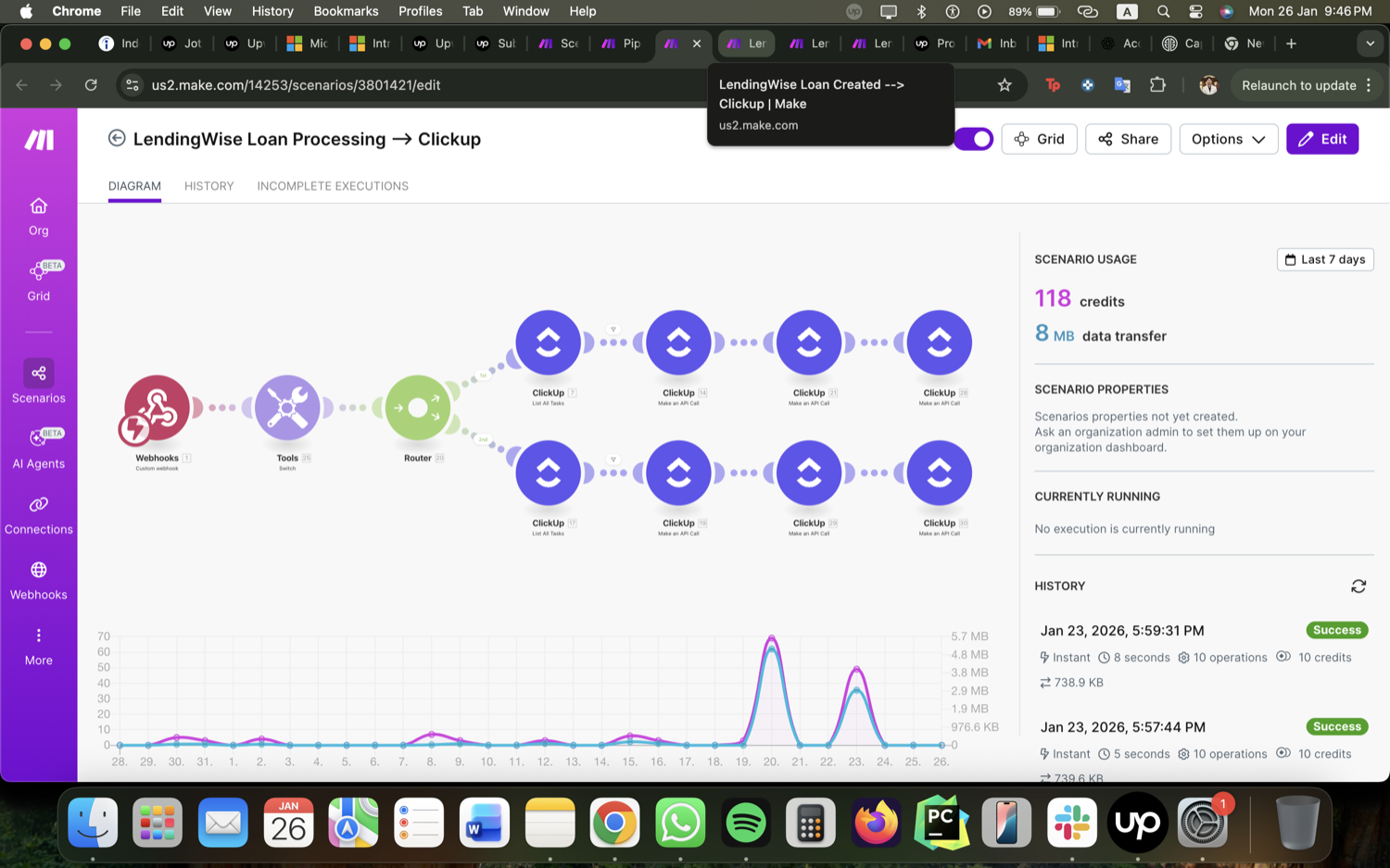 Loan Processing Automation - Make.com, LendingWise & ClickUp